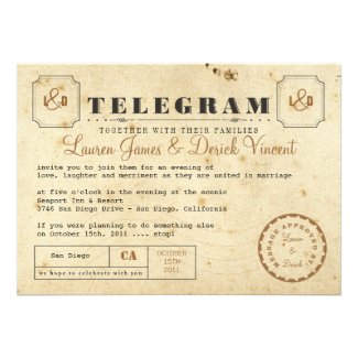 Vintage Telegram Invitation Postcard