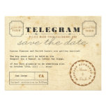 Vintage Telegram Save the Date Custom Invite
