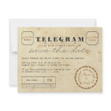 Vintage Telegram Save the Date invitation
