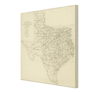 Vintage Texas Highway Map (1919) Canvas Prints