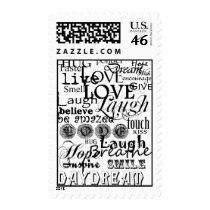 Vintage Text Life Advice Apparel and Gifts stamps