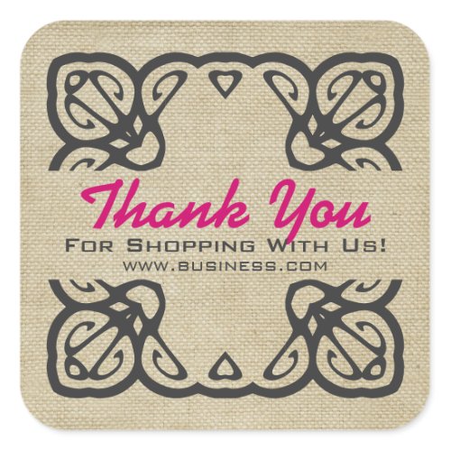 Vintage Thank You For Shopping Custom Pink sticker