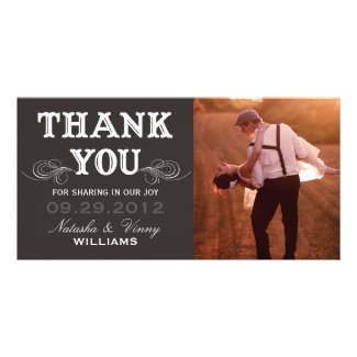 VINTAGE THANK YOU | WEDDING THANK YOU CARD PERSONALIZED PHOTO CARD