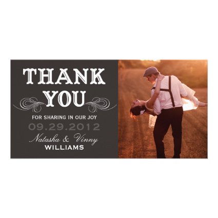 VINTAGE THANK YOU | WEDDING THANK YOU CARD PERSONALIZED PHOTO CARD
