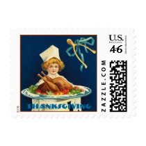 Vintage Thanksgiving Child Chef postage
