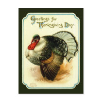 Vintage Thanksgiving Day Turkey Postcard by Vintage_Gifts Vintage Thanksgiving Day Turkey Postcard