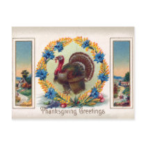 Vintage Thanksgiving Day Turkey Postcard by Vintage_Gifts Vintage Thanksgiving Day Turkey Postcard