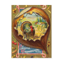 Vintage Thanksgiving Day Turkey Postcard by Vintage_Gifts Vintage Thanksgiving Day Turkey Postcard