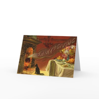 Vintage Thanksgiving Dinner Greeting Card by lkranieri