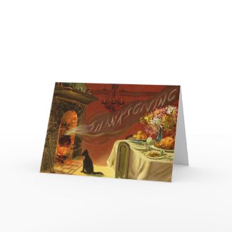 Vintage Thanksgiving Dinner Greeting Card card