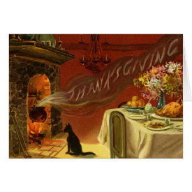 Vintage Thanksgiving Dinner Greeting Card