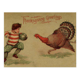 Vintage Thanksgiving Football and Turkey Postcards