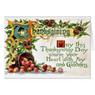 Vintage Thanksgiving Greetings Greeting Cards
