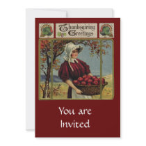 Vintage Thanksgiving Greetings Custom Invitation