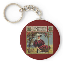 Vintage Thanksgiving Greetings Key Chain