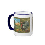 Vintage Thanksgiving Greetings with a Turkey Farm mugs