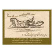 Vintage Thanksgiving Invitation - Green
