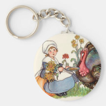 vintage thanksgiving keychain