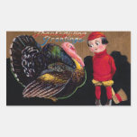 Vintage Thanksgiving Rectangular Sticker