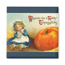 Vintage Thanksgiving Square Magnet
