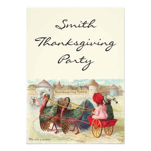 Vintage Thanksgiving Towne Invitation