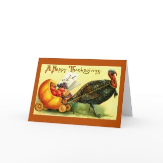 Vintage Thanksgiving Turkey Card card