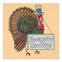 Vintage Thanksgiving Turkey Invitations