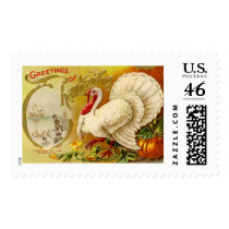 Vintage Thanksgiving Turkey Large Postage