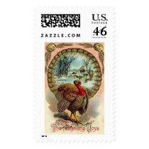 Vintage Thanksgiving Turkey Large Postage