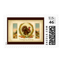 Vintage Thanksgiving Turkey Medium Postage