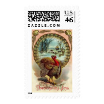 Vintage Thanksgiving Turkey Medium Postage postage by Vintage_Gifts Vintage Thanksgiving Turkey Medium Postage postage