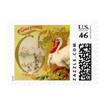 Vintage Thanksgiving Turkey Small Postage