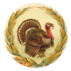 Vintage Thanksgiving Turkey Sticker