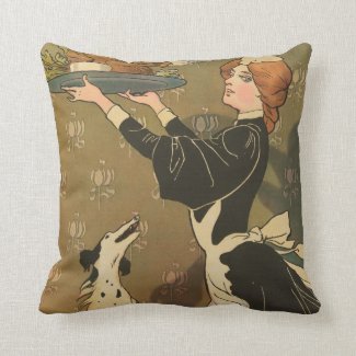 Vintage Thanksgiving Victorian Turkey Throw Pillow