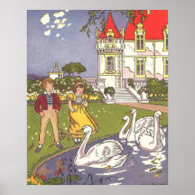 Vintage The Ugly Duckling Fairy Tale by Hauman Posters