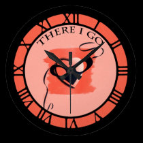 Vintage There i Go Sheet Music Art wall clocks