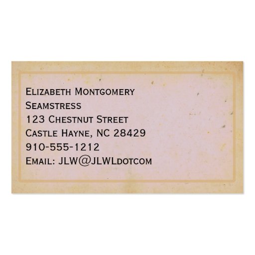 Vintage Thimble Seamstress Tailor Business Cards (back side)