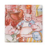 Vintage Three Little Pigs and the Wolf Refrigerator Magnets