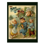 Vintage Three Little Pigs, Mom is Sad and Crying Post Cards