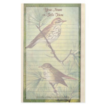 Vintage Thrushes Stationery