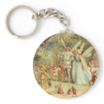 Vintage Thumbelina and Prince Wedding in Forest Key Chains