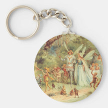 Vintage Thumbelina and Prince Wedding in Forest Key Chains