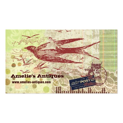 Vintage Thumbelina Collage Profile Card Business Card (front side)