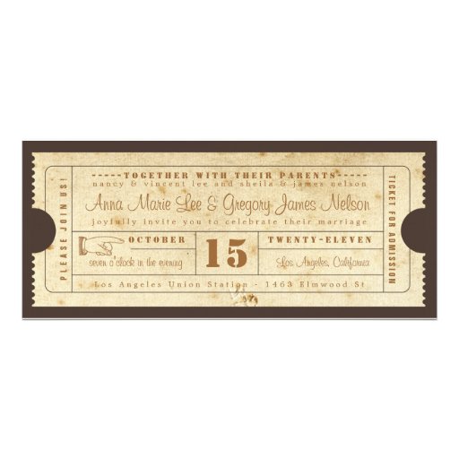 Vintage Ticket Invitation