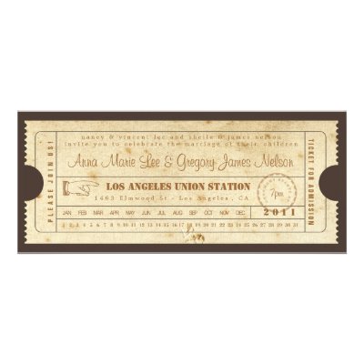 Vintage Ticket Invitation - Punch Card