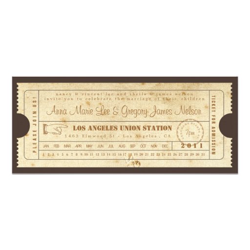 Vintage Ticket Invitation - Punch Card