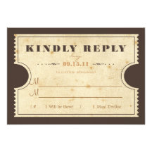 Vintage Ticket RSVP Invites