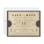 Vintage Ticket Save the Date Announcement