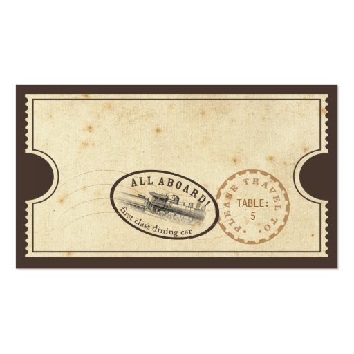 Vintage Ticket - Train Escort Card Business Card Templates (front side)