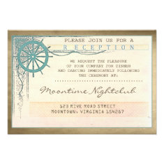 vintage ticket wedding old nautical reception card